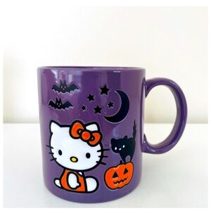 NEW Hello Kitty Sanrio Purple Black Cat Pumpkin Spooky Halloween 20 oz Mug